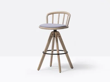 NYM 2849/A - Swivel high trestle-based ash stool by Pedrali