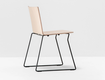 OSAKA METAL 5714 - Stackable sled base multi-layer wood chair by Pedrali