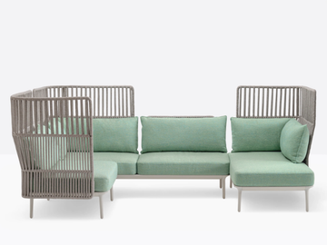 REVA COCOON - Modular fabric garden sofa with chaise longue by Pedrali