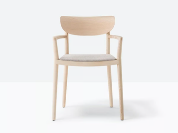 TIVOLI 2807 - Upholstered ash chair with armrests by Pedrali