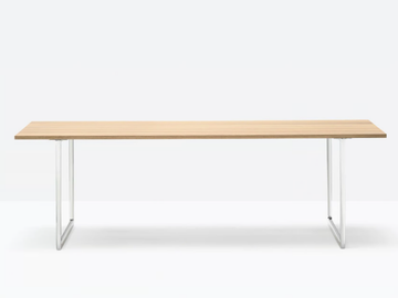 TOA 240x90 - Rectangular oak and aluminium table by Pedrali