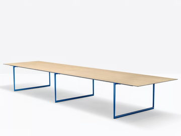 TOA CONFERENCE - Rectangular aluminium and wood meeting table by Pedrali