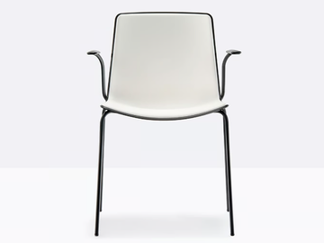 TWEET 895 - Stackable plastic restaurant chair with armrests by Pedrali