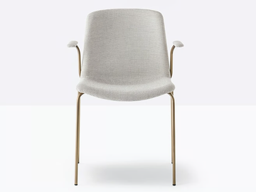 TWEET 895/2 - Upholstered chair with armrests by Pedrali