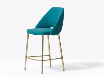 VIC METAL 659 - Upholstered fabric stool with footrest by Pedrali