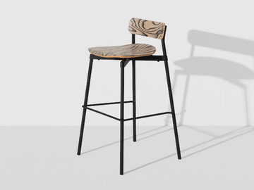 FROMME - High stackable wooden stool with footrest by Petite Friture