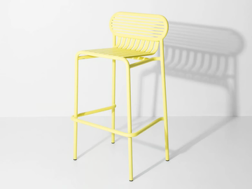 WEEK-END - High powder coated aluminium stool with footrest by Petite Friture