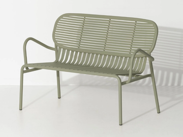 WEEK-END - Powder coated aluminium garden bench with armrests by Petite Friture