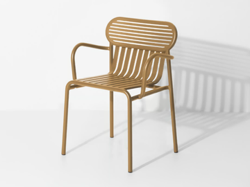 WEEK-END - Stackable powder coated aluminium chair with armrests by Petite Friture