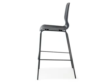 GLAMOUR - High steel stool with footrest by PF Stile