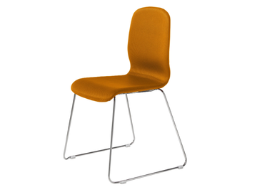 GLAMOUR UP - Sled base upholstered fabric chair by PF Stile