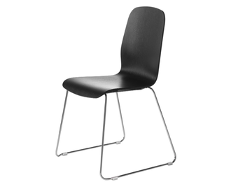 MILÙ SLED - Sled base steel and wood chair by PF Stile