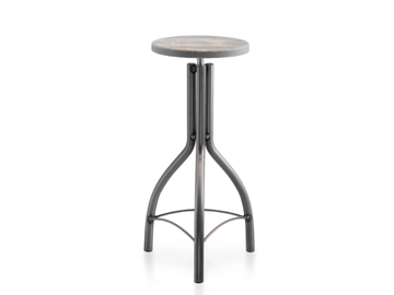SHABBY - High steel stool with footrest by PF Stile