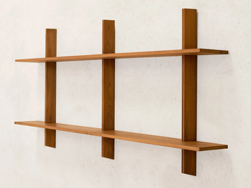 DW 02 - Open wall-mounted wooden bookcase by Phantom Hands