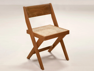 LIBRARY CHAIR - Chair in natural cane and teak by Phantom Hands