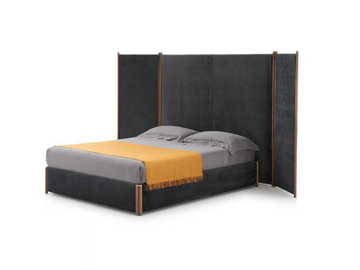 BRICOLA - Fabric double bed with high headboard by PIANCA