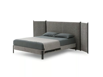 BRICOLA - Fabric double bed with upholstered headboard by PIANCA