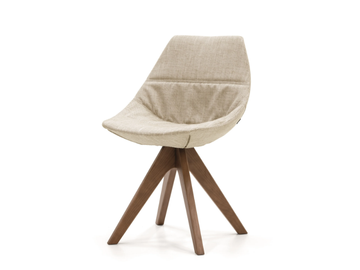 GAMMA - Upholstered fabric chair with wooden legs by PIANCA