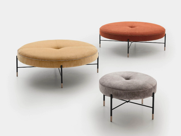 MAMBO - Round fabric pouf by PIANCA