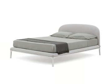 RADA - Leather double bed with upholstered headboard by PIANCA