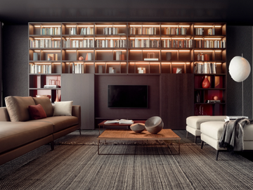 SPAZIOTECA - Sectional wooden bookcase by PIANCA