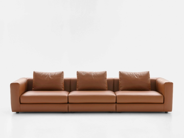 TOBIAS - Modular leather sofa by PIANCA