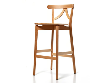 AMBRA 00 S0 - High solid wood stool with footrest by PIANI