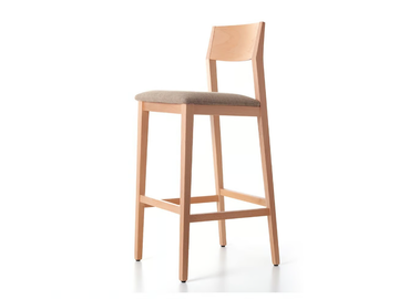 JIMMY 00 S1 - High solid wood stool with integrated cushion by PIANI