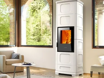 E228 C-H - Multi-fuel faïence stove by Piazzetta