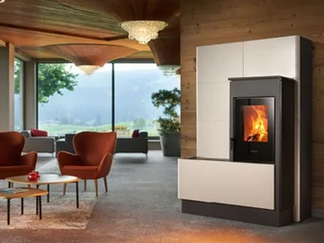 E228 H - Multi-fuel faïence stove Class A+ by Piazzetta