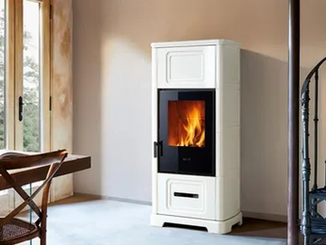 E928 C - Wood-burning stove for air heating Class A+ by Piazzetta
