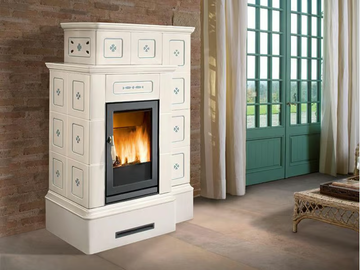 ORTISEI - Wood-burning faïence stove for air heating by Piazzetta