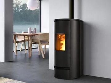 P920 T STEEL - Pellet steel stove by Piazzetta