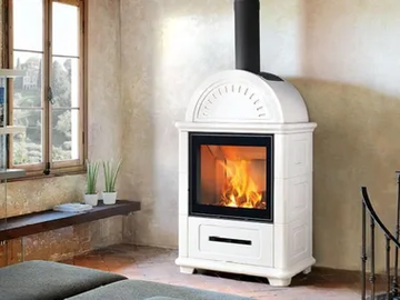 STUBOTTO C - Wood-burning Central wall-mounted stove Class A+ by Piazzetta