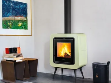 THELMA - Wood-burning Central stove for air heating Class A by Piazzetta