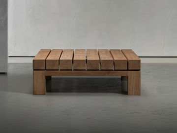 BENTE - Square low wooden garden side table by Piet Boon