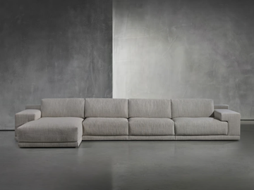 DERK - Fabric sofa with removable cover with chaise longue by Piet Boon