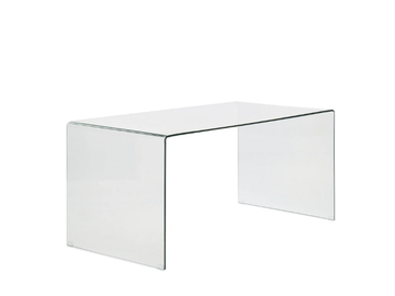 DESK - Rectangular tempered glass writing desk by Pilma