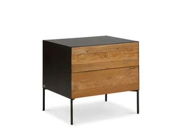 FUSION - Rectangular teak bedside table with drawers by Pilma