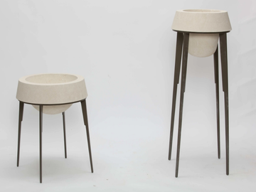 CAPASA - Round lecce stone plant pot by PIMAR