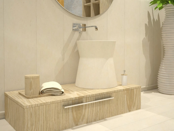 L3 - Wall-mounted lecce stone washbasin by PIMAR
