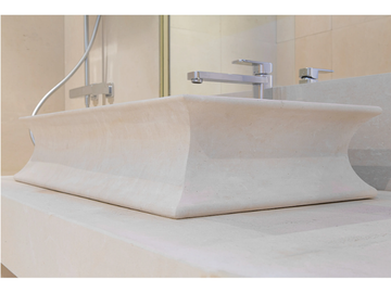 L6 - Countertop rectangular lecce stone washbasin by PIMAR