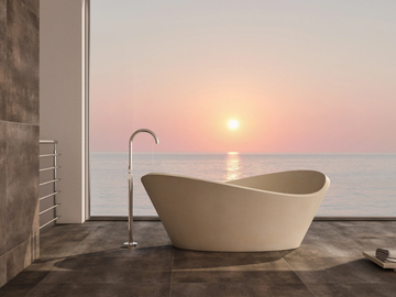 LIBECCIO - Freestanding oval lecce stone bathtub by PIMAR