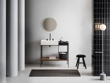 ELEMENT 117 - Bathroom composition with washbasin console and mirror by Pirovano
