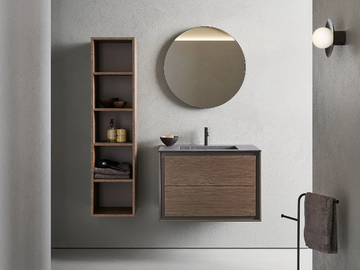 FRAME 104 - Single wall-mounted vanity unit with towel rail by Pirovano