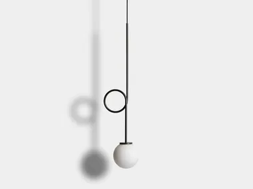 LUNA - LED satin glass and metal pendant lamp by Pirovano