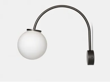 LUNA - Satin glass wall lamp with fixed arm by Pirovano