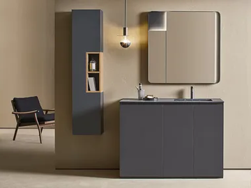 MIDI 103 - Floor-standing single vanity unit with integrated washbasin by Pirovano