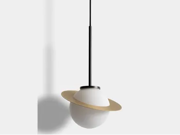 SOLE 23 - LED satin glass and metal pendant lamp by Pirovano