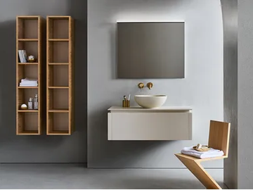 SQUARE 103 - Bathroom composition with vanity unit and open columns by Pirovano